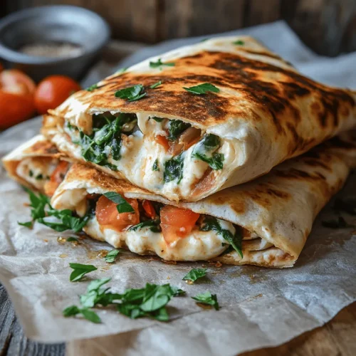 Are you on the hunt for a quick, satisfying meal that can effortlessly please a crowd? Look no further than Cheesy Garlic Chicken Wraps. This culinary gem combines tender chicken, savory garlic, and a melty cheese blend, all wrapped snugly in a soft tortilla. Perfect for busy weeknights or casual gatherings, these wraps are not only delicious but also incredibly easy to make. Whether you're a seasoned home cook or just starting your culinary journey, this recipe caters to diverse tastes and dietary preferences, making it a versatile addition to your meal rotation.