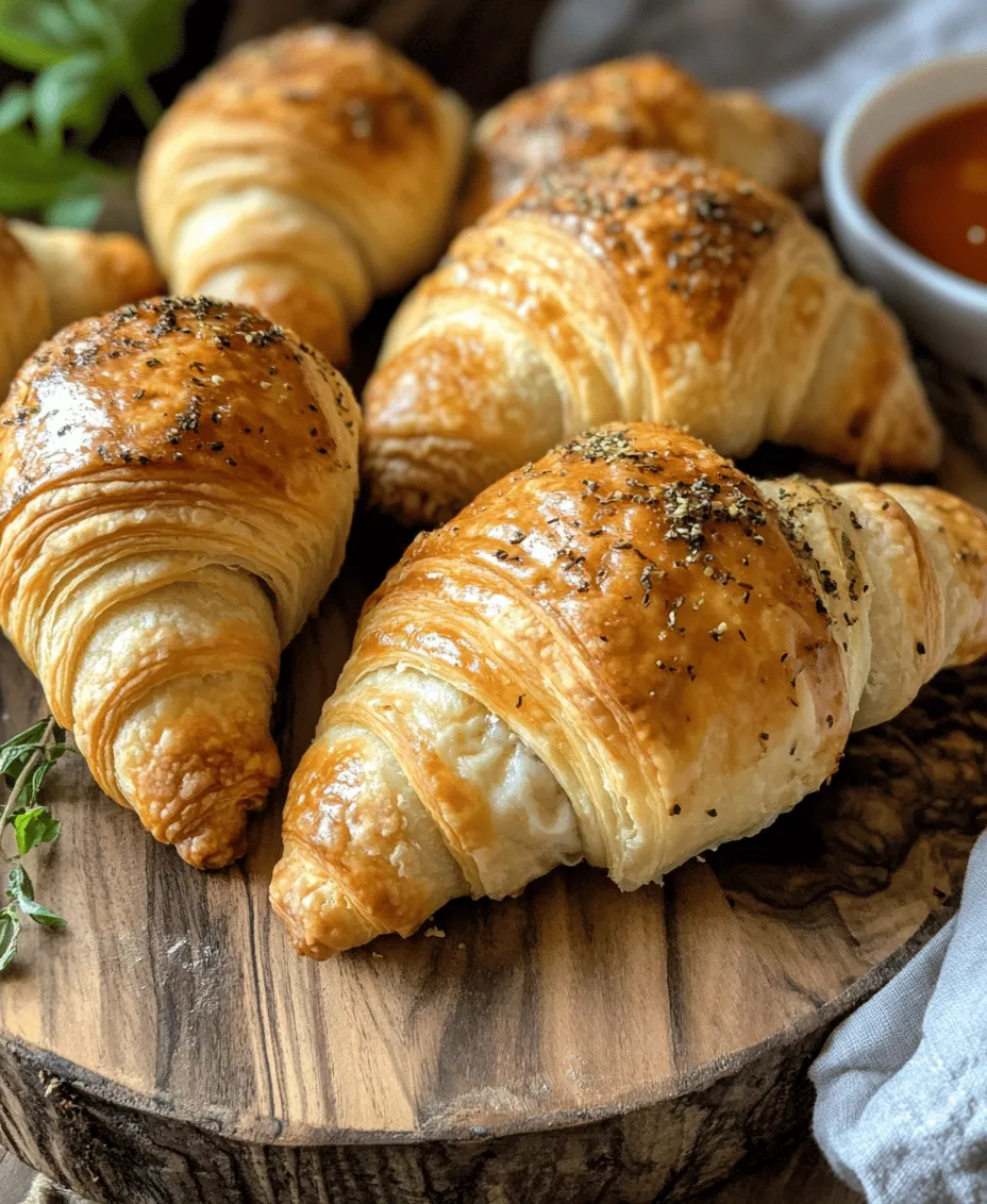 Welcome to the world of indulgent flavors and delightful textures with our <strong>Mozzarella Pepperoni Croissant Rolls</strong> recipe! If you’re looking for a quick and easy snack or appetizer that will impress your family and friends, this recipe is just what you need. Imagine buttery, flaky croissants filled with a savory blend of gooey mozzarella cheese and zesty pepperoni, perfect for any occasion from cozy family gatherings to lively game days. The best part? This recipe utilizes simple ingredients that you might already have in your kitchen, making the joy of baking accessible to everyone. So, roll up your sleeves and get ready to explore the deliciousness of these croissant rolls!” /></p>
</p>
<h3>Mixing the Ingredients for the Filling</h3>
</p>
<p>To create the perfect filling for your Mozzarella Pepperoni Croissant Rolls, the first step involves mixing the ingredients thoroughly to achieve that delicious, gooey consistency. Start by selecting high-quality mozzarella cheese; freshly shredded mozzarella melts beautifully and enhances the overall flavor of your rolls. In a medium-sized mixing bowl, combine 1 cup of shredded mozzarella cheese with 1/2 cup of diced pepperoni.</p>
</p>
<p>For added flavor, consider mixing in a teaspoon of Italian seasoning and a pinch of garlic powder. These ingredients will elevate the taste profile of your filling, giving it a savory kick. Using a fork or spatula, gently blend the ingredients until they are evenly distributed. The goal is to create a mixture that is cohesive but not overly wet; if the filling is too moist, it may leak out during baking.</p>
</p>
<p>Once mixed, set the bowl aside while you prepare the crescent roll dough. This filling can be made ahead of time and stored in the refrigerator for up to two days, making the assembly process even quicker on the day you decide to bake.</p>
</p>
<h3>Assembling the Croissant Rolls</h3>
</p>
<p>Now that your filling is ready, it’s time to assemble your croissant rolls. Begin by preheating your oven to 375°F (190°C). While the oven warms, carefully unroll the crescent roll dough. Place the dough on a clean, flat surface, ensuring that it remains intact and does not tear.</p>
</p>
<p>Each tube of crescent roll dough typically comes perforated into triangles. Begin by gently separating the triangles at the perforations, laying them out flat. To ensure a perfect crescent shape, it’s important to maintain the dough’s triangular form.</p>
</p>
<p>Next, take a generous tablespoon of the mozzarella and pepperoni filling and place it at the wide end of each triangle. Be careful not to overfill, as this can make rolling difficult and may cause leaks during baking. Once the filling is in place, roll the dough away from you, starting at the wide end and working towards the tip. As you roll, gently press down to seal the edges, ensuring the filling is secured inside.</p>
</p>
<p>To achieve that classic crescent shape, you can slightly curve the ends of the rolled dough inward before placing them on a parchment-lined baking sheet. This step not only enhances the visual appeal but also ensures even baking. Repeat this process until all the dough and filling are used.</p>
</p>
<h3>Baking to Perfection</h3>
</p>
<p>Baking is where the magic happens, transforming your assembled croissant rolls into golden, flaky delights. Before placing your rolls in the oven, it’s essential to apply an egg wash to achieve a beautiful, shiny crust. In a small bowl, beat one egg with a tablespoon of water until well combined. Use a pastry brush to gently apply this mixture over the tops of the croissant rolls. This simple step will give your rolls a glossy finish while helping them achieve that perfect golden-brown hue.</p>
</p>
<p>Once your egg wash is applied, place the baking sheet in the preheated oven. Bake the croissant rolls for 12 to 15 minutes, or until they are puffed and golden brown. Keep a close eye on them during the last few minutes of baking to prevent over-browning. The aroma of melting cheese and baked dough will fill your kitchen, creating an irresistible atmosphere.</p>
</p>
<p>To ensure even baking, you might want to rotate the baking sheet halfway through the baking time. Once done, remove the rolls from the oven and let them cool for a couple of minutes before serving. This cooling period allows the cheese to set slightly, making the rolls easier to handle.</p>
</p>
<h3>Serving Suggestions</h3>
</p>
<p>Your Mozzarella Pepperoni Croissant Rolls are now ready to be enjoyed! These rolls are perfect as a snack, appetizer, or even a light meal. Serve them warm on a platter for sharing, and consider pairing them with a side of marinara sauce for dipping. The tangy sauce complements the savory flavors of the cheese and pepperoni beautifully.</p>
</p>
<p>For those looking to customize their rolls, there are plenty of delightful variations to explore. Feel free to experiment with different cheeses such as provolone, gouda, or even a spicy pepper jack for an extra kick. Adding sautéed vegetables like spinach, bell peppers, or mushrooms can also provide a nutritious twist. The beauty of this recipe lies in its versatility—tailor it to suit your taste preferences or dietary needs.</p>
</p>
<h3>Nutritional Information</h3>
</p>
<p>Each serving of Mozzarella Pepperoni Croissant Rolls (approximately two rolls) provides a satisfying combination of flavors and nutrients. On average, one serving contains around 250-300 calories, depending on the specific ingredients and portion sizes used. The rolls offer about 10-12 grams of protein from the cheese and pepperoni, while the crescent dough contributes additional carbohydrates and fats.</p>
</p>
<p>While these rolls are undeniably delicious, they can fit into a balanced diet when enjoyed in moderation. Pair them with a fresh salad or some steamed vegetables to create a more rounded meal. The combination of protein and carbohydrates will keep you feeling full and satisfied, making these rolls a great choice for any occasion.</p>
</p>
<h3>Conclusion</h3>
</p>
<p>In conclusion, making Mozzarella Pepperoni Croissant Rolls is a straightforward and rewarding culinary endeavor. The use of crescent roll dough provides a convenient base, while the gooey, cheesy filling offers a burst of flavor that’s hard to resist. With just a few simple steps, you can create a dish that is not only delicious but also perfect for sharing with friends and family.</p>
</p>
<p>Encourage your loved ones to join you in the kitchen, and enjoy the process of creating this delightful treat together. Whether you serve them as an appetizer, snack, or part of a larger meal, these rolls are sure to leave a lasting impression. Homemade dishes like these foster connection and create unforgettable memories around the dining table. So, gather your ingredients, get ready to roll, and indulge in the joy of cooking with your loved ones!</p>
<div id=
