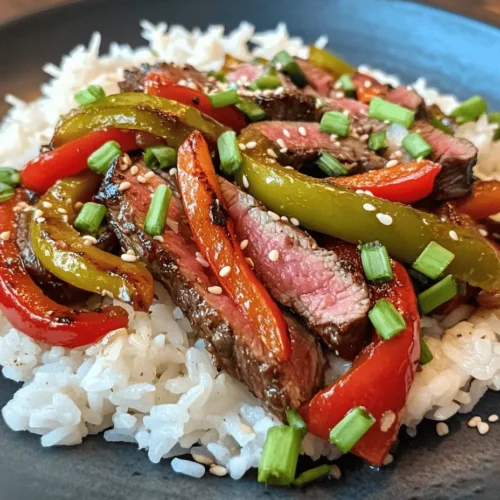 If you're searching for an irresistible dish that combines bold flavors with delightful textures, look no further than sizzling pepper steak with onions. This vibrant stir-fry showcases tender slices of beef, crisp bell peppers, and aromatic onions, all coated in a savory sauce that tickles your taste buds. The beauty of this dish lies not just in its taste but also in its versatility; it can be served over fluffy rice or tossed with noodles, making it a fantastic addition to your weeknight dinner repertoire or a show-stopper for entertaining guests.