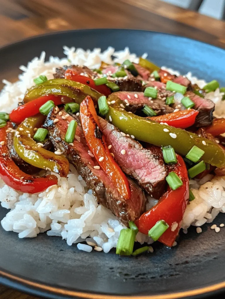 If you're searching for an irresistible dish that combines bold flavors with delightful textures, look no further than sizzling pepper steak with onions. This vibrant stir-fry showcases tender slices of beef, crisp bell peppers, and aromatic onions, all coated in a savory sauce that tickles your taste buds. The beauty of this dish lies not just in its taste but also in its versatility; it can be served over fluffy rice or tossed with noodles, making it a fantastic addition to your weeknight dinner repertoire or a show-stopper for entertaining guests.