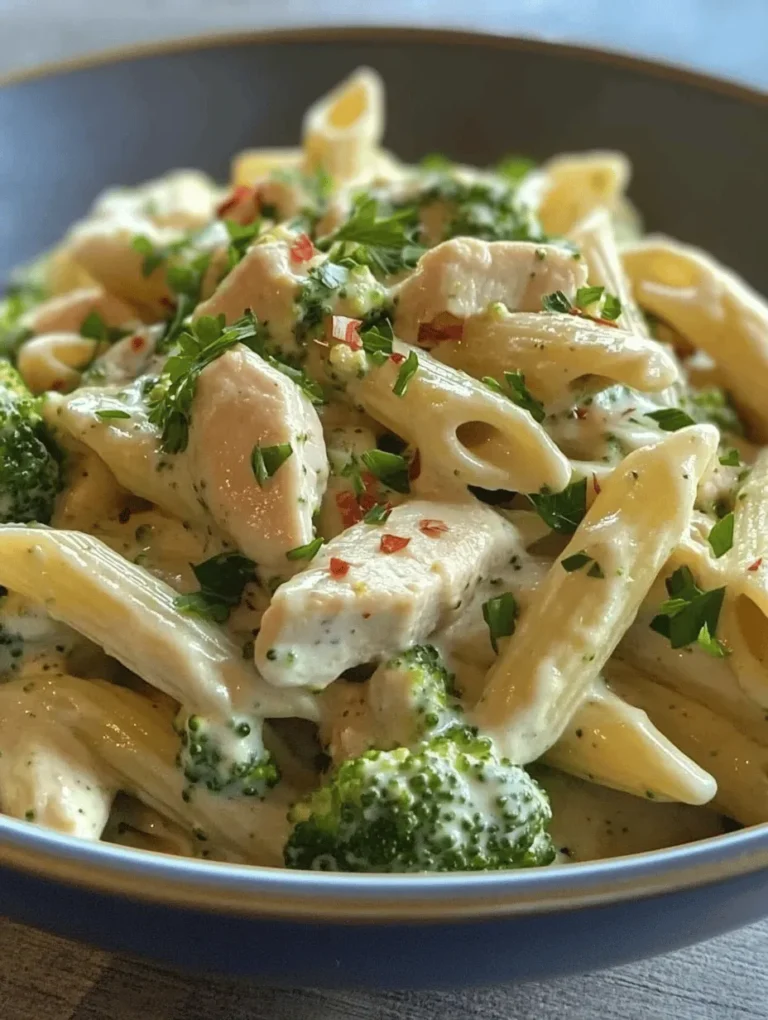 If you're searching for a hearty and satisfying dish that combines vibrant flavors and textures, look no further than Creamy Broccoli and Chicken Penne. This delightful recipe is perfect for family dinners or a quick weeknight meal, offering a rich, creamy sauce that envelops tender chicken and crisp broccoli, all served atop al dente penne pasta.