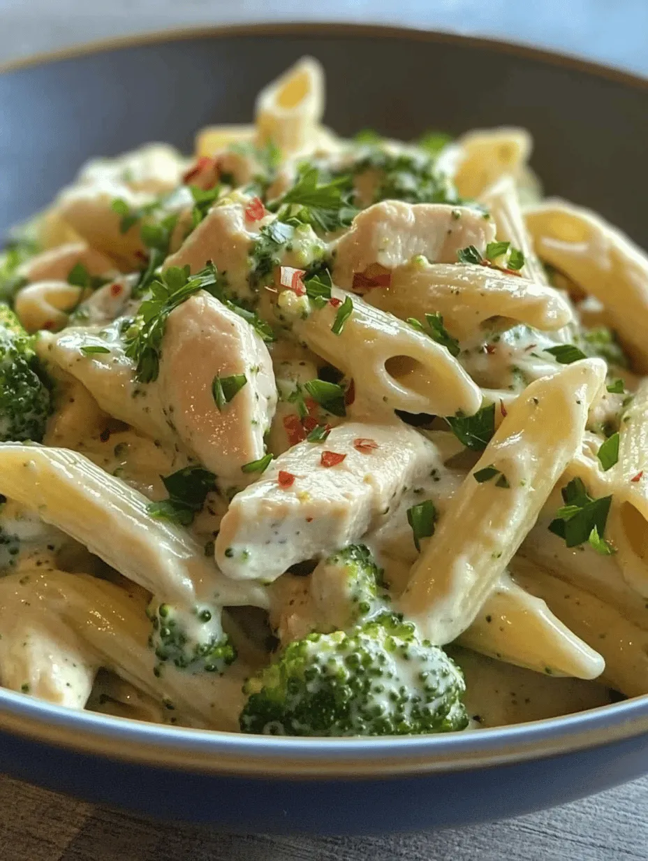 If you're searching for a hearty and satisfying dish that combines vibrant flavors and textures, look no further than Creamy Broccoli and Chicken Penne. This delightful recipe is perfect for family dinners or a quick weeknight meal, offering a rich, creamy sauce that envelops tender chicken and crisp broccoli, all served atop al dente penne pasta.