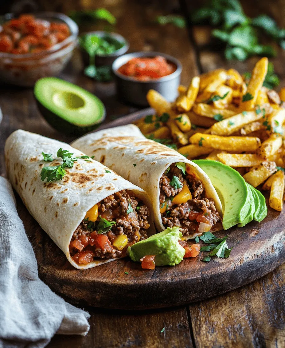 When it comes to comfort food, few dishes can compare to the mouthwatering appeal of Cheesy Beef Burritos with Crispy Fries. This tantalizing combination brings together two beloved favorites into one unforgettable meal. Imagine biting into a warm, soft burrito filled with savory ground beef, melted cheese, and zesty salsa, all complemented by a side of perfectly crispy fries. It's a dish that caters to both the heart and the palate, making it an ideal choice for family dinners, casual gatherings, or even a cozy night in.