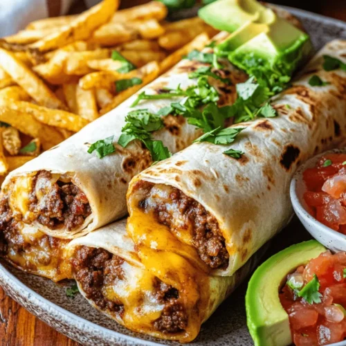 When it comes to comfort food, few dishes can compare to the mouthwatering appeal of Cheesy Beef Burritos with Crispy Fries. This tantalizing combination brings together two beloved favorites into one unforgettable meal. Imagine biting into a warm, soft burrito filled with savory ground beef, melted cheese, and zesty salsa, all complemented by a side of perfectly crispy fries. It's a dish that caters to both the heart and the palate, making it an ideal choice for family dinners, casual gatherings, or even a cozy night in.