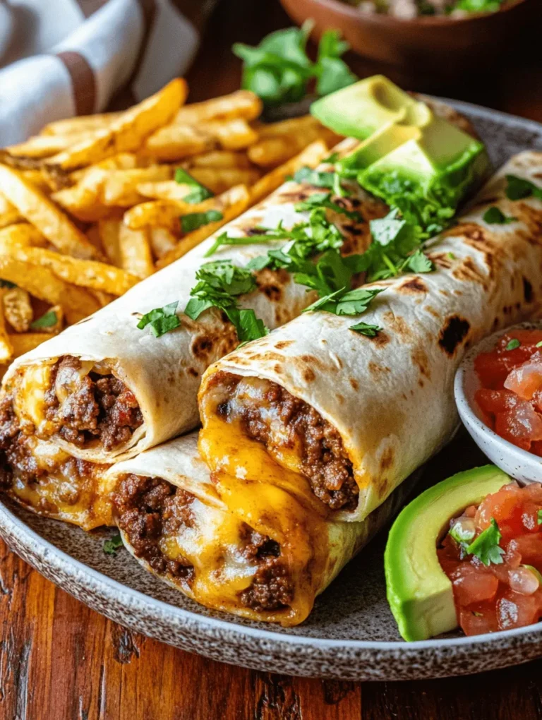 When it comes to comfort food, few dishes can compare to the mouthwatering appeal of Cheesy Beef Burritos with Crispy Fries. This tantalizing combination brings together two beloved favorites into one unforgettable meal. Imagine biting into a warm, soft burrito filled with savory ground beef, melted cheese, and zesty salsa, all complemented by a side of perfectly crispy fries. It's a dish that caters to both the heart and the palate, making it an ideal choice for family dinners, casual gatherings, or even a cozy night in.