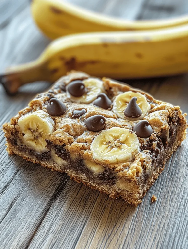 Chocolate Chip Banana Bars are a delightful and easy-to-make treat that perfectly marries the classic flavors of banana bread with the indulgence of rich chocolate. As baking enthusiasts know, ripe bananas are the secret to creating moist, flavorful desserts, and when combined with chocolate chips, they transform into a luscious snack or dessert that is hard to resist. This recipe not only satisfies your sweet tooth but also offers a comforting nostalgia that comes from the familiar pairing of bananas and chocolate.