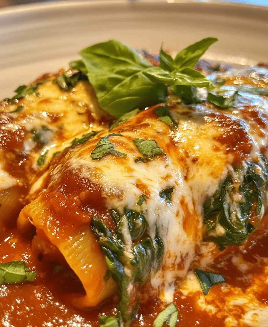 Spinach & Ricotta Stuffed Shells Delight is not just another pasta dish; it's a comforting embrace of flavors and textures that brings together the best of Italian cuisine. This dish features large pasta shells generously filled with a creamy blend of ricotta cheese and fresh spinach, all enveloped in a rich marinara sauce and topped with melted cheese. The combination of these ingredients creates a delightful meal that is perfect for family dinners, gatherings, or even as a comforting weeknight treat.