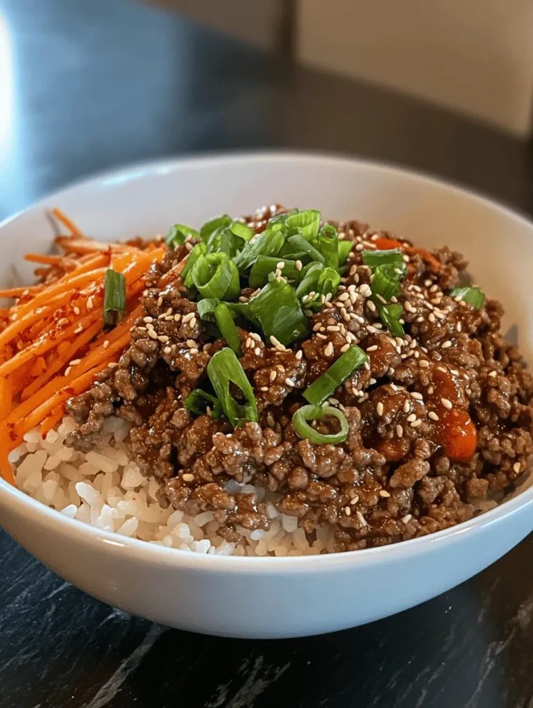 Korean cuisine has taken the culinary world by storm, gaining a dedicated following among food enthusiasts and home cooks alike. With its vibrant flavors, diverse ingredients, and emphasis on freshness, it’s no wonder that Korean dishes are becoming staples in households around the globe. Among the many delightful offerings, the Savory Korean Ground Beef Bowl stands out as a simple yet incredibly flavorful dish that beautifully embodies the essence of Korean cooking.