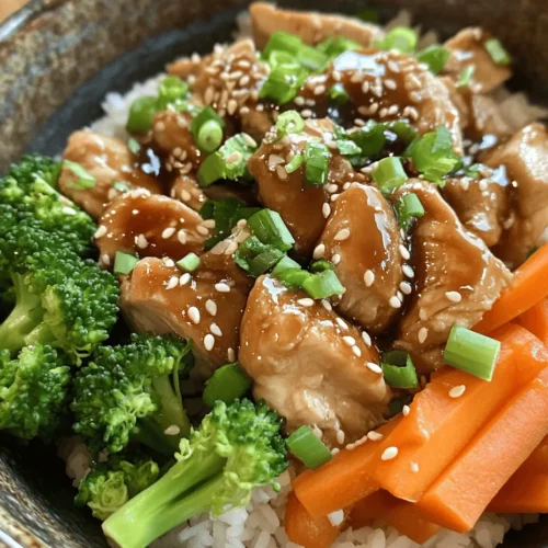 The Teriyaki Chicken Rice Bowl is a beloved dish that beautifully combines the rich flavors of teriyaki sauce with the comforting texture of rice, making it a staple in many households. Its popularity stems from its delicious taste and the ease with which it can be prepared, making it an ideal weeknight meal or a delightful dish for entertaining guests. The homemade version of teriyaki chicken not only allows you to control the ingredients and flavors but also provides a chance to enjoy a comforting meal without the need for takeout.