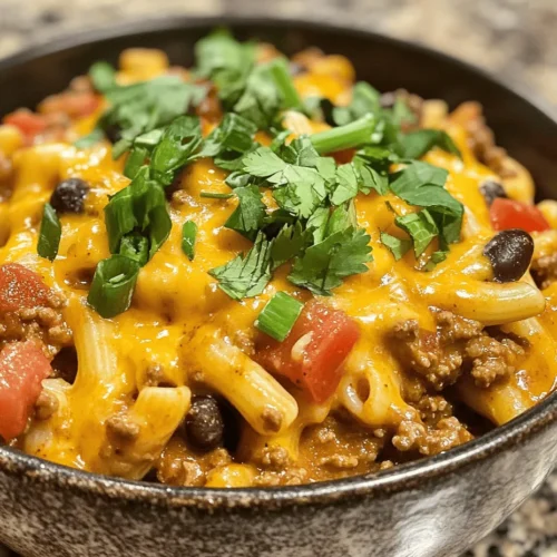 If you're searching for a dish that delivers on comfort and flavor, look no further than Spicy Cheesy Chili Mac. This hearty meal is a delightful fusion of two beloved classics: macaroni and cheese, combined with the robust, savory elements of chili. Ideal for family dinners, gatherings with friends, or simply a cozy night in, this dish captivates with its creamy texture and spicy kick, making it an instant favorite among both kids and adults alike.