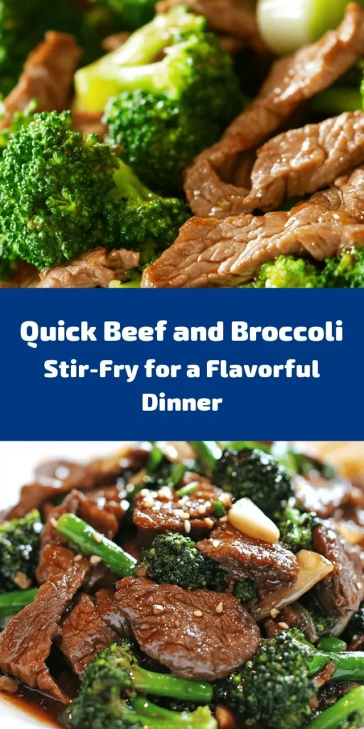 Whip up a delicious Chinese Beef and Broccoli Stir-Fry that's sure to please! With tender flank steak, vibrant broccoli, and a flavorful sauce made from soy and oyster sauce, this dish is perfect for a weeknight dinner. Marinate the beef, sauté the garlic and ginger, and watch as everything comes together in a matter of minutes. Serve it over fluffy jasmine rice for a satisfying meal that’s both quick and easy. Your family will love it!