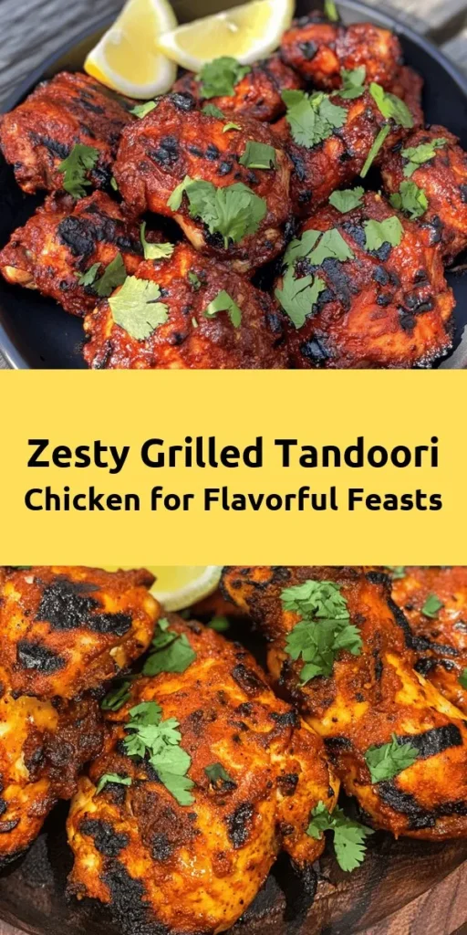 Bring vibrant flavors to your grill with this delicious Grilled Tandoori Chicken recipe! Marinated in a creamy yogurt mix with spices like tandoori masala, ginger, and garlic, this dish is bursting with taste. Ideal for summer barbecues, it’s easy to prepare and perfect for family gatherings. Simply grill until tender and juicy, then serve with fresh coriander and lemon wedges. Pair it with naan or rice for a feast everyone will love!