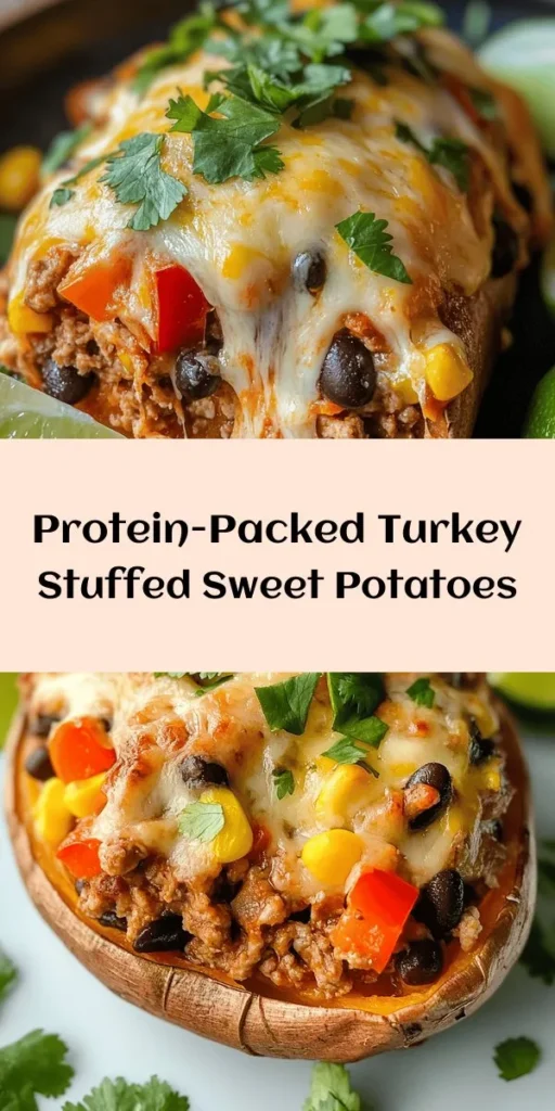 Elevate your dinner game with this delicious High Protein Ground Turkey Stuffed Sweet Potato recipe! Perfectly roasted sweet potatoes are filled with a savory mix of ground turkey, black beans, corn, and spices, topped with melted cheese. This healthy dish is easy to make and packed with flavor. Ideal for meal prep or a cozy family dinner, it's sure to satisfy your cravings. Don’t forget to garnish with fresh cilantro and serve with lime wedges for the perfect finishing touch!