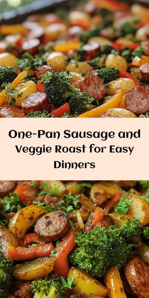 Elevate your weeknight dinner with this Sizzling Sheet Pan Sausage & Veggie Medley! Packed with smoky sausage, colorful bell peppers, red onion, tender broccoli, and baby potatoes, this one-pan dish is simple and satisfying. Drizzled with olive oil and seasoned with garlic, oregano, and smoked paprika, it’s bursting with flavor. Ready in just 40 minutes, it’s the perfect family meal that requires minimal cleanup. Enjoy a delicious dinner that everyone will love!
