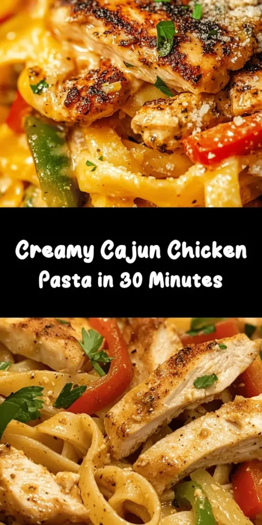 Indulge in a bowl of Creamy Cajun Chicken Pasta that's bursting with flavor! This easy recipe features tender chicken breasts seasoned with Cajun spices, sautéed bell peppers, and a rich creamy sauce made from chicken broth and Parmesan. Ready in just 30 minutes, it's perfect for a weeknight dinner. Serve it hot, garnished with fresh parsley and optional green onions for a delightful kick. Your taste buds will thank you! 🍝🌶️