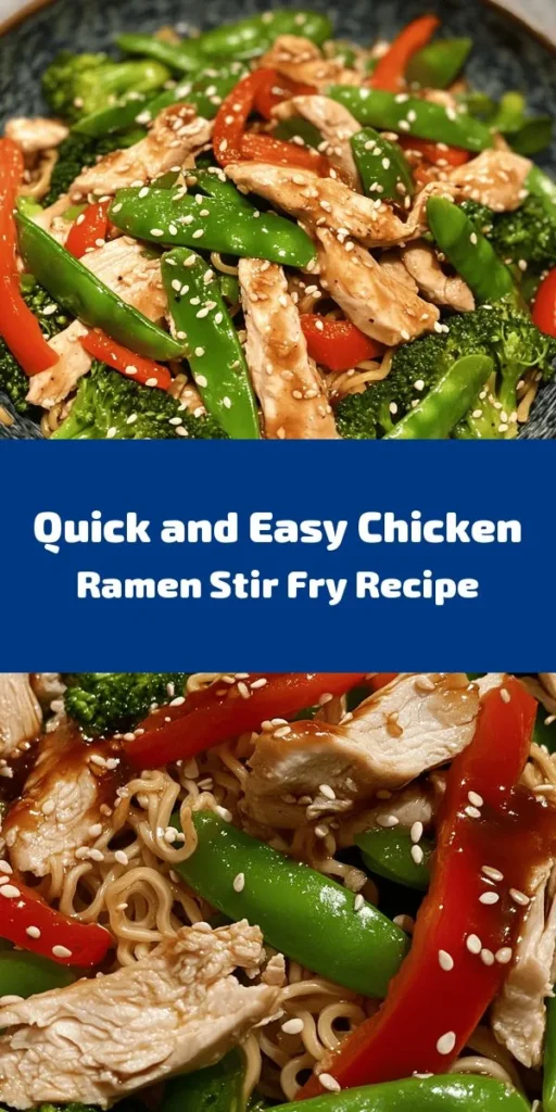 Enjoy a delicious and quick meal with this savory chicken ramen stir fry! With tender chicken, fresh vegetables like broccoli and red bell pepper, and flavorful sauces, this easy recipe comes together in just 30 minutes. Customize it with your favorite veggies or add some extra spice for a kick. Perfect for busy weeknights, this dish serves four and is sure to become a family favorite. Try it out and relish the cozy taste of homemade ramen!