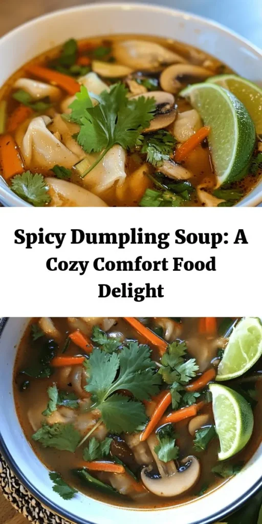 Warm up with this authentic spicy dumpling soup recipe that brings comforting flavors to your table. Whip up handmade dumplings filled with seasoned ground pork, ginger, and garlic then cook them to perfection. Combine with a flavorful broth of chicken, vegetables, and chili oil for the ultimate cozy meal. Perfect for chilly nights, this soup is easily customizable for spice lovers. Serve with fresh cilantro and lime wedges for an extra zing! Enjoy this delicious culinary adventure!