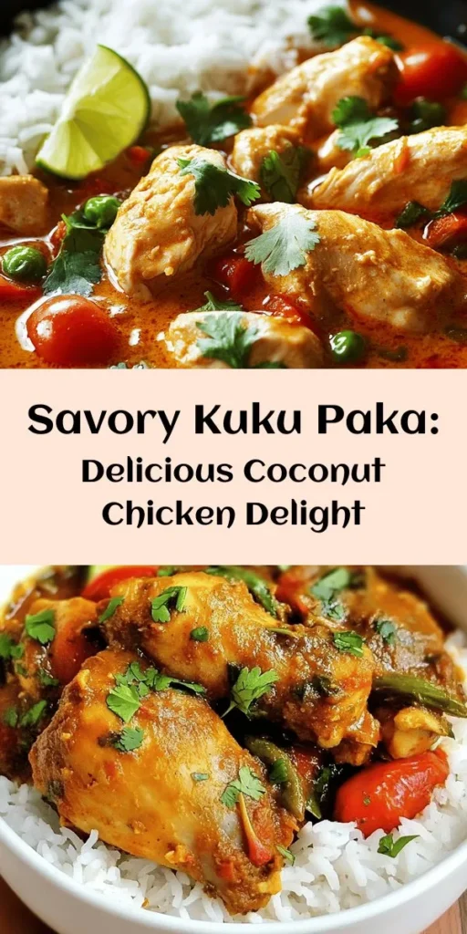 Discover the vibrant flavors of East Africa with this delicious Kuku Paka recipe! This aromatic chicken dish features tender pieces simmered in a rich coconut sauce with spices like curry, turmeric, and cumin. Marinate, brown, and then let everything cook together for an unforgettable meal. Serve it over fluffy rice for a satisfying dinner that brings a taste of Kenya to your table. Perfect for family gatherings or weeknight dinners!