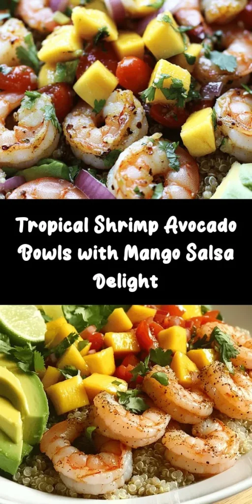 Treat yourself to these delicious Tropical Shrimp & Avocado Bliss Bowls! Packed with juicy shrimp marinated in lime and spices, fresh mango salsa, and creamy lime-chili sauce, this recipe is a perfect blend of tropical flavors. Serve it over a bed of quinoa or rice, and add sliced avocados and cherry tomatoes for a vibrant, healthy meal. Ideal for lunch or dinner, these bowls are as beautiful as they are tasty. Give them a try today!
