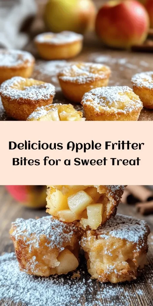 Indulge in these delicious Apple Fritter Bites that are perfect for any occasion! Made with diced apples, warm spices, and a fluffy batter, these bites are fried to golden perfection and dusted with powdered sugar for a sweet treat. With a quick prep time, you can have these delightful morsels ready in just 30 minutes. Serve warm and enjoy them plain or with caramel drizzle or ice cream for an extra special touch. Your friends and family will love them!