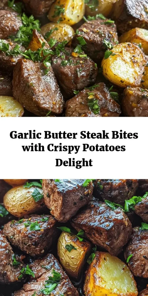 Indulge in these irresistible Sizzling Garlic Butter Steak Bites paired with crispy, golden potatoes! This dish is perfect for a cozy dinner, combining succulent sirloin steak cubes with aromatic garlic and fresh herbs. Simply bake your potatoes until crispy, then sear the steak in flavorful garlic butter. This easy recipe will impress your family and friends while delivering big on taste. Ready in just 55 minutes for a delightful meal!