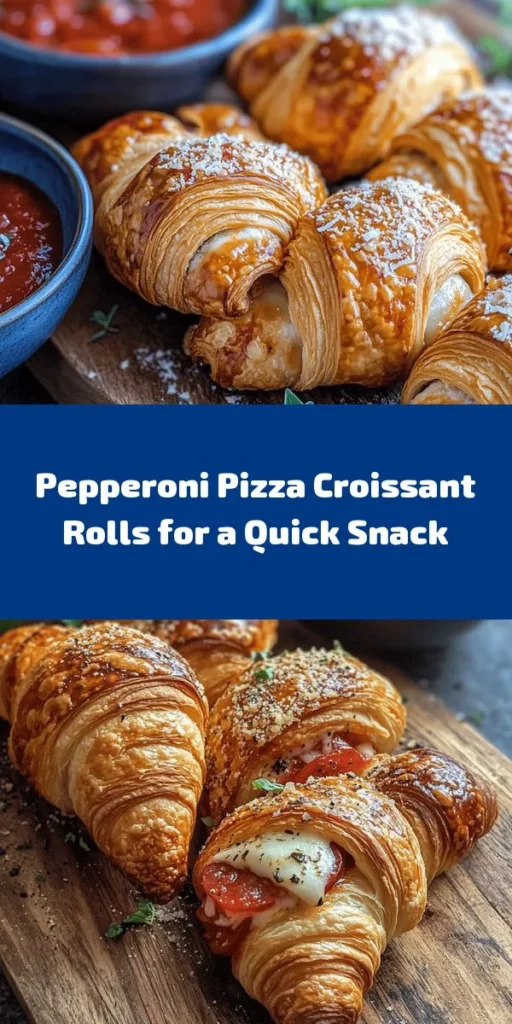 Indulge in these delicious Mozzarella Pepperoni Croissant Rolls that are perfect for a quick snack or a fun appetizer! With flaky croissant dough, gooey mozzarella, and savory pepperoni, these bites are sure to please any crowd. Easy to make with just a few ingredients, they bake to golden perfection in just 15 minutes. Don't forget to dip them in marinara sauce for the ultimate flavor experience! Try this recipe for a tasty treat everyone will love.