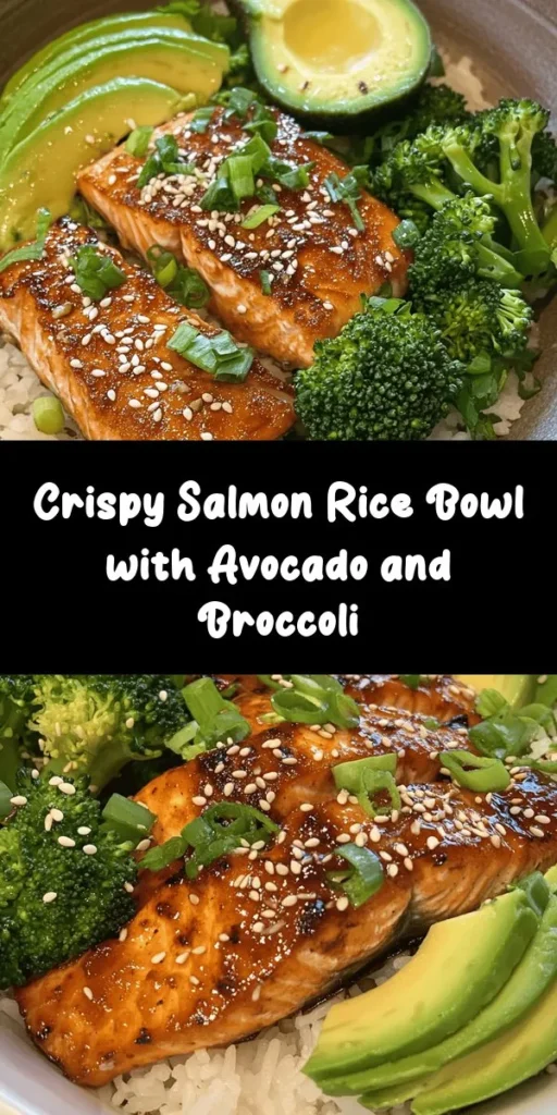 Enjoy a healthy and delicious Crispy Salmon and Rice Bowl that’s perfect for weeknight dinners! This recipe features rich salmon fillets with crispy skin, fluffy jasmine rice, and vibrant steamed broccoli. Drizzle a sweet and savory glaze made from soy sauce and honey for an extra kick. Top with creamy avocado, green onions, and sesame seeds for added texture. Ready in just 35 minutes, it’s a quick way to impress! Don’t forget to squeeze some lime for a refreshing finish!