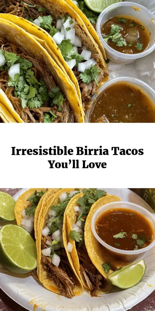 Discover the mouthwatering delight of homemade Birria Tacos with my favorite recipe! Tender beef is marinated in a rich blend of toasted chiles, garlic, and spices, then slow-cooked to perfection. Serve your tacos with freshly toasted corn tortillas, topped with cilantro, onions, and a sprinkle of queso fresco. Don’t forget the lime wedges and a side of savory broth for dipping. Perfect for gatherings or a cozy dinner at home! Enjoy this flavorful journey!