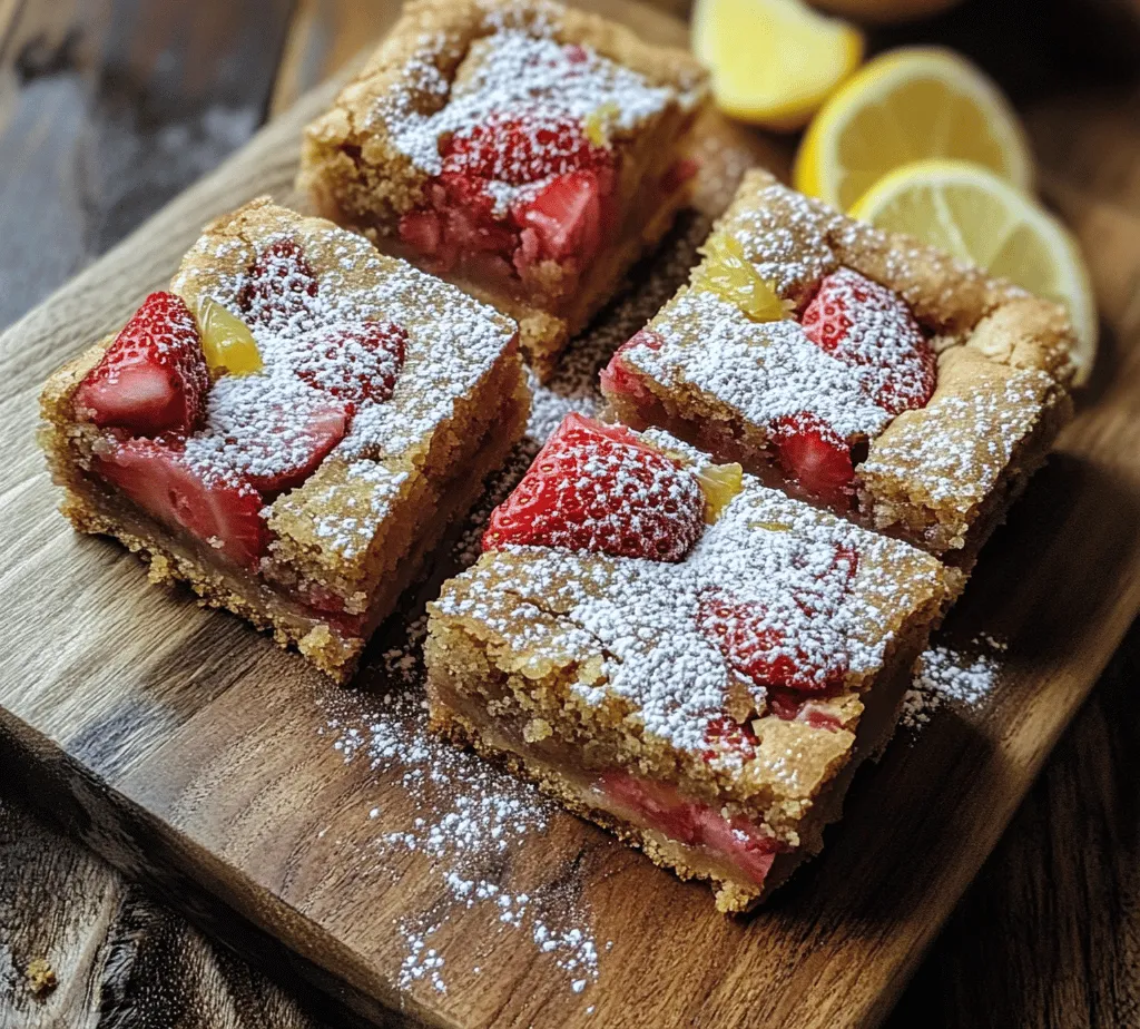 Strawberry Lemon Blondies are the ultimate dessert that beautifully marries sweet and tart flavors, creating a delightful treat that captures the essence of summer in every bite. Whether you’re preparing for a lively summer barbecue, a cozy family gathering, or simply looking to satisfy your sweet tooth at home, these blondies are sure to impress. With the vibrant taste of fresh strawberries balanced by the zesty brightness of lemon, they not only taste incredible but also present a stunning visual appeal that makes them a fantastic addition to any dessert table.
