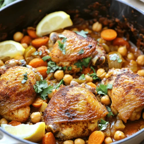 Moroccan cuisine is a vibrant tapestry woven from a rich history of cultural exchange, showcasing a fusion of Berber, Arab, and Mediterranean influences. Known for its bold flavors and aromatic spices, Moroccan cooking offers a sensory delight that transports your palate to the bustling markets of Marrakech or the serene streets of Fez. Among its many culinary gems, Moroccan Spiced Chicken stands out as a dish that encapsulates the essence of this enchanting cuisine: tender chicken marinated in a medley of spices, creating a harmonious blend of textures and flavors that is both comforting and exotic.