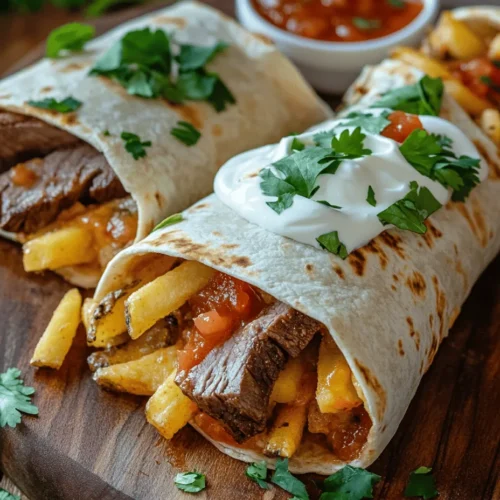 If you're on the lookout for a delicious and indulgent meal that combines crispy, savory, and cheesy elements, look no further than Steak & Cheese Dirty Fry Burritos. This mouthwatering dish elevates the classic burrito by infusing it with juicy steak, crispy fries, and a melty layer of cheese, making it an irresistible option for any occasion. Whether you’re planning a family dinner, hosting a casual gathering with friends, or simply want to treat yourself to a satisfying weeknight meal, these burritos are sure to impress.