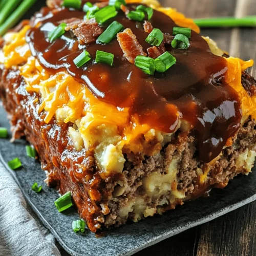 When it comes to comfort food, few dishes can rival the hearty satisfaction of a well-made meatloaf. This Ultimate Loaded Potato Meatloaf takes the classic recipe to new heights by infusing it with the rich flavors and textures of loaded baked potatoes. Imagine a succulent blend of ground meats, creamy mashed potatoes, gooey cheddar cheese, and crispy bacon all wrapped into one delicious loaf. This dish is perfect for family dinners, gatherings, or even a cozy night in, as it offers a delightful twist that will please both kids and adults alike.