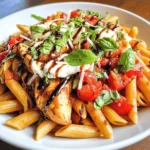 Pasta is undeniably the cornerstone of any pasta dish, and in this recipe, penne pasta takes center stage. Penne is characterized by its tubular shape and angled ends, which provide an excellent surface area for holding sauces and toppings. Its firm texture allows it to be cooked al dente, which means it retains a slight bite, enhancing the overall eating experience. Cooking pasta to this perfect texture is essential, as it will not only complement the other ingredients but also create a satisfying mouthfeel.
