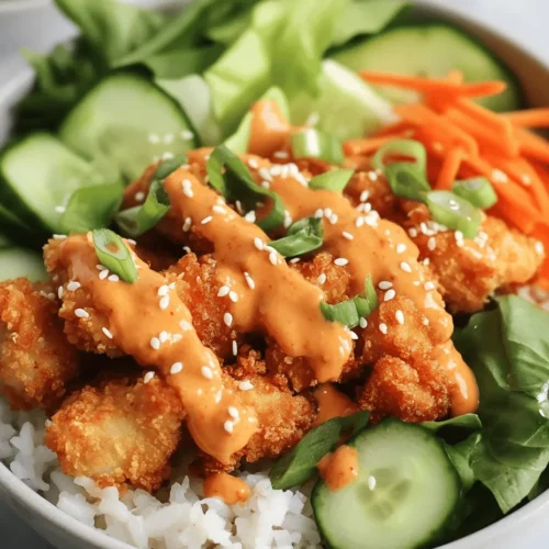 The Bang Bang Chicken Bowl has taken the culinary scene by storm, captivating food enthusiasts with its bold flavors and colorful presentation. This dish is a delightful amalgamation of crispy chicken, fresh vegetables, and a creamy, spicy sauce that has earned its place in the hearts (and stomachs) of many. Originating from the popular Bang Bang Chicken dish, this bowl meal is not just a feast for the taste buds but also a wholesome option packed with protein, vitamins, and minerals.