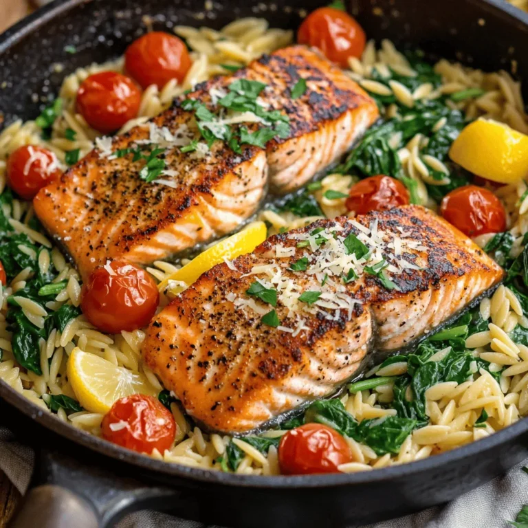 In the fast-paced world we live in, finding time to prepare a healthy, delicious meal can often feel like a daunting task. Enter the One Skillet Salmon with Lemon Orzo, a delightful dish that encapsulates convenience and flavor in a single pan. This recipe not only simplifies the cooking process but also delivers on taste and nutrition, making it a perfect choice for a weeknight dinner. Within just 30 minutes, you can prepare a satisfying meal that is as wholesome as it is delicious.