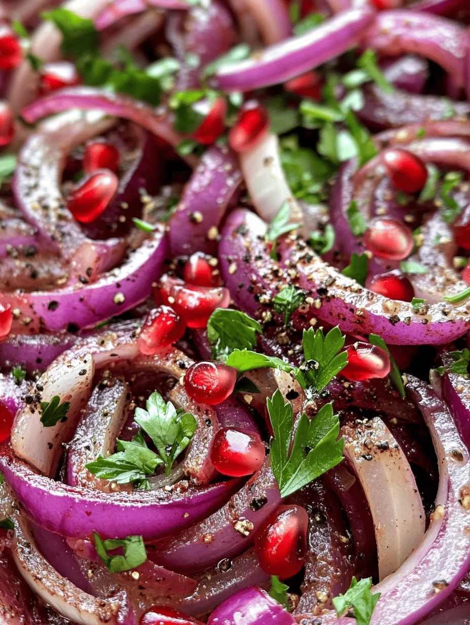 Zesty Sumac Onions with a Twist is a vibrant and refreshing dish that can elevate any meal with its bold flavors and colorful presentation. This recipe celebrates the use of sumac, a versatile spice that has roots in Middle Eastern cuisine and has gained popularity worldwide for its unique taste and health benefits. Sumac is known for its tangy, lemony flavor, making it an exceptional ingredient in salad dressings, marinades, and, of course, our featured dish.