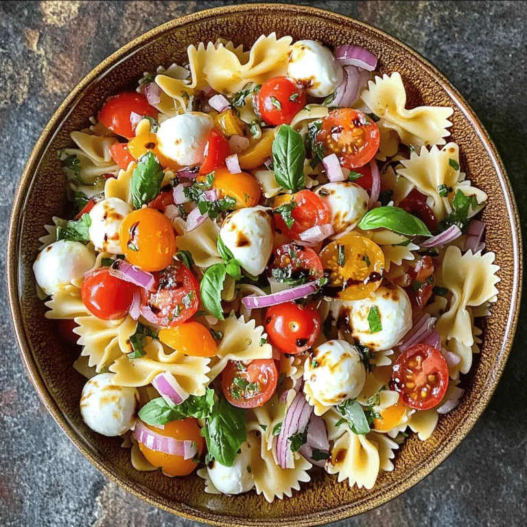 Pasta salads are a staple in culinary traditions around the world, loved for their versatility and ability to serve as both a side dish and a main course. As the warm months approach, these salads shine brightly, showcasing fresh, vibrant ingredients that capture the essence of summer. The Vibrant Bruschetta Pasta Salad is the perfect embodiment of this concept, bringing together the delightful flavors and textures reminiscent of classic bruschetta in a light, satisfying pasta dish.