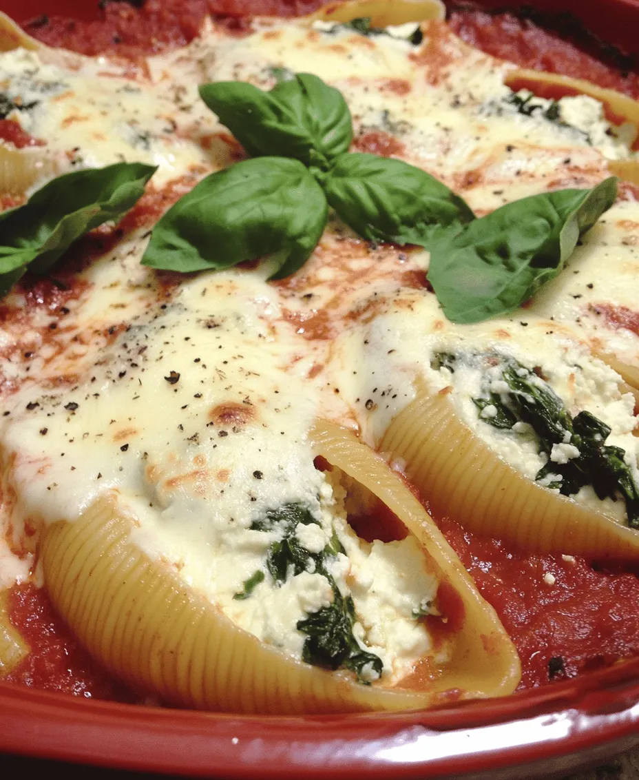 Delve into the world of comfort food with this easy spinach and ricotta stuffed shells recipe. For those who appreciate the harmony of flavors, this dish combines the rich, creamy essence of ricotta cheese with the vibrant, nutritious goodness of spinach. Each tender pasta shell cradles this delightful filling, creating a symphony of taste that is further enhanced by a generous topping of marinara sauce and melted mozzarella cheese. Whether you are seeking a quick weeknight dinner or an impressive dish for a special occasion, this recipe is your go-to solution. Not only is it simple to prepare, but it also provides a wholesome meal that the whole family will adore.