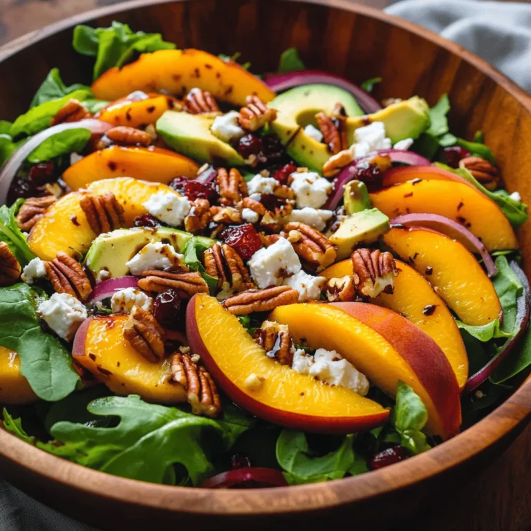 The Millionaire Peach Salad is not just a dish; it’s an experience that tantalizes your taste buds and elevates any meal to a new level of sophistication. This luxurious salad is a delightful combination of vibrant flavors and textures, showcasing the best of summer's bounty. Imagine juicy, ripe peaches mingling with fresh greens, creamy feta, and crunchy pecans, all tossed in a light dressing that brings it all together. Whether you're hosting a summer gathering, planning a picnic, or simply looking for a light yet satisfying dinner, this salad is the perfect choice to impress your guests and tantalize your palate.
