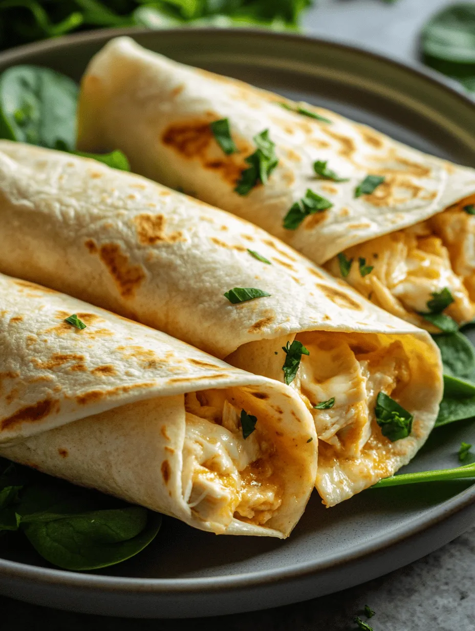 Cheesy Garlic Chicken Wraps combine the comforting essence of home-cooked meals with the practicality of a quick bite. The allure of these wraps lies in their ability to deliver a rich, savory flavor profile, thanks to the harmonious blend of ingredients including tender chicken, gooey cheese, and aromatic garlic. This recipe is perfect for busy weeknights when you need something that can be prepared in under 30 minutes, yet still feels indulgent.