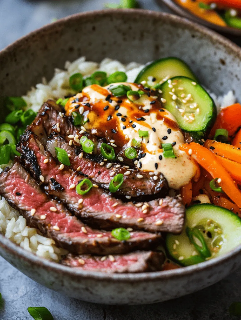 Korean barbecue, often referred to as "gogi-gui," has become a beloved culinary trend worldwide, celebrated not only for its mouthwatering flavors but also for its cultural significance. This communal style of dining typically involves grilling marinated meats at the table, creating an interactive and lively experience. The aroma of sizzling steak, the vibrant colors of fresh vegetables, and the rich array of dipping sauces all contribute to the unique charm of Korean BBQ. Among the many dishes inspired by this culinary tradition, the Korean BBQ Steak Rice Bowls with Spicy Cream Sauce stand out as a delightful fusion of flavors, convenience, and nutrition.