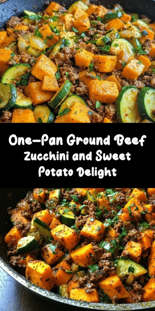 Discover the perfect weeknight meal with this Ground Beef Zucchini Sweet Potato Skillet! This easy one-pan recipe brings together lean ground beef, tender zucchini, and hearty sweet potatoes, seasoned to perfection with smoked paprika and oregano. Ready in just 30 minutes, it’s nutritious and delicious. Customize with your favorite toppings like fresh parsley or cheese for an extra touch. Quick to prepare and full of flavor, it’s a must-try!