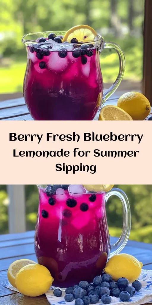 Dive into the refreshing taste of homemade Blueberry Lemonade! This delightful drink combines the tartness of fresh lemons with the sweetness of blueberries for the perfect thirst-quencher. With simple ingredients and easy steps, you can whip up this delicious beverage in just 10 minutes. Perfect for summer gatherings, picnics, or simply to enjoy at home. Serve over ice with vibrant garnishes for a beautiful presentation. Your taste buds will thank you!
