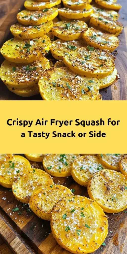 Savor the flavors of summer with this Crispy Air Fryer Squash Delight! This quick and easy recipe features fresh yellow squash seasoned with garlic powder, onion powder, and smoked paprika, all cooked to perfection in just minutes. Toss in some Parmesan cheese for added flavor, and enjoy as a snack or a healthy side. Ready in just 22 minutes, it's a delicious way to get your veggies in. Perfect for any meal!