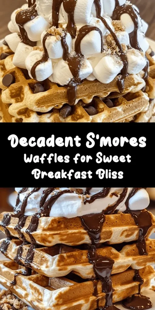 Get ready for a sweet twist on a campfire classic with these indulgent s'mores waffles! Perfect for breakfast or dessert, this recipe combines fluffy waffles with mini marshmallows, chocolate chips, and crushed graham crackers for an irresistible treat. Top them off with whipped cream and a drizzle of chocolate sauce for extra decadence. Easy to make in just 30 minutes, these waffles are sure to impress your family and friends. Enjoy the gooey goodness!