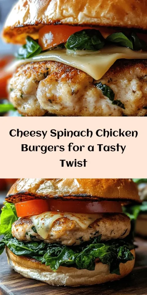 Looking for a delicious twist on traditional burgers? Try these White Cheddar & Spinach Chicken Burgers! Juicy ground chicken combines with fresh spinach, creamy white cheddar, and savory spices to create a flavorful patty that's sure to satisfy. Easy to make in just 30 minutes, these burgers are perfect for a weeknight dinner or weekend gathering. Serve them on toasted buns with lettuce and tomato for a fresh and tasty meal. Enjoy with your favorite sides!