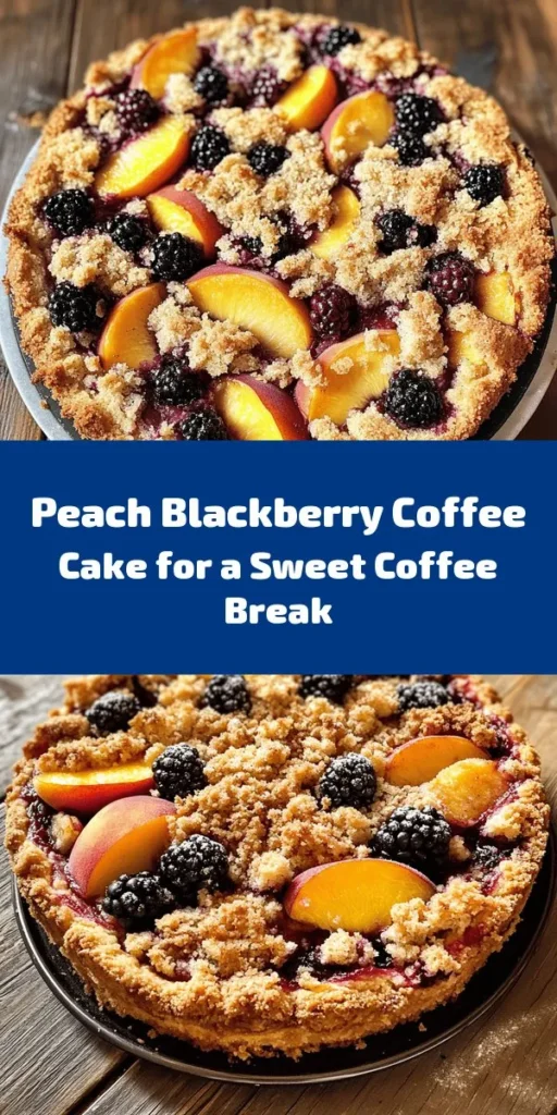 Indulge in this Peach Blackberry Coffee Cake Delight that’s perfect for any occasion! With a fluffy base bursting with fresh peaches and blackberries, and a crumbly streusel topping, this cake is both delicious and beautiful. Easy to make and ready in just under an hour, it’s perfect for brunch or an afternoon snack. Serve it warm with coffee or tea for a delightful treat that will impress your friends and family! Enjoy every bite!