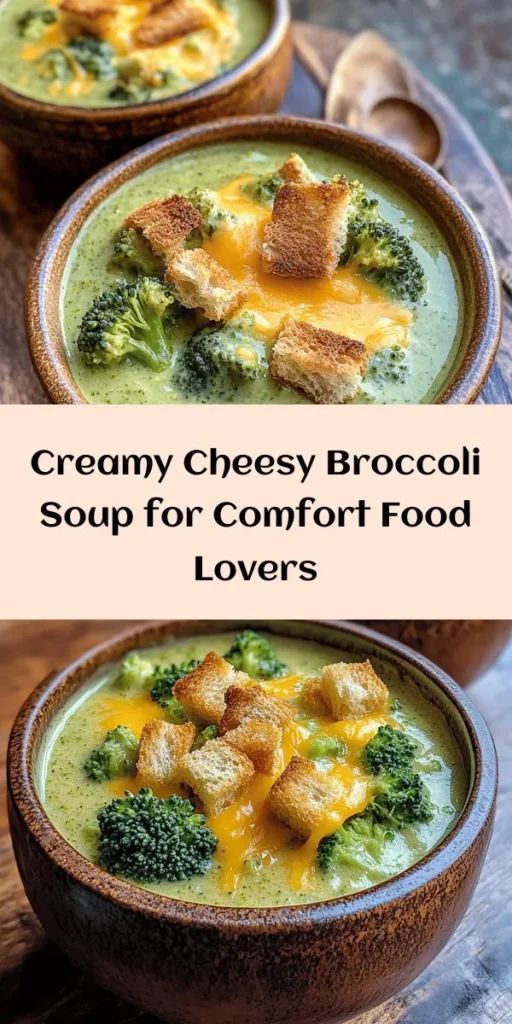Indulge in a comforting bowl of Cheesy Broccoli Bliss! This creamy and cheesy soup is packed with fresh broccoli, sautéed onions, and garlic, all simmered in a savory broth. It's quick to prepare in just 30 minutes and perfect for a cozy meal. Blend it to your desired texture, add sharp cheddar for that rich flavor, and finish with a splash of cream. Top it off with croutons for extra crunch! A delicious treat for the whole family. 🥦🧀