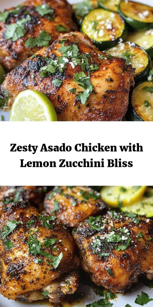 Discover a flavorful and vibrant meal with this Asado Chicken paired with Zesty Sautéed Lemon Zucchini. Tender marinated chicken thighs are seared to perfection and finished in the oven, while the zucchini brings a fresh, lemony crunch to the plate. Perfect for a weeknight dinner or a weekend gathering, this dish is both easy to prepare and packed with bold flavors. Serve it up for a delicious meal that’s sure to impress!